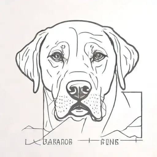 Fine Line Labrador Swimming With Letters Cap Hidden In The Design