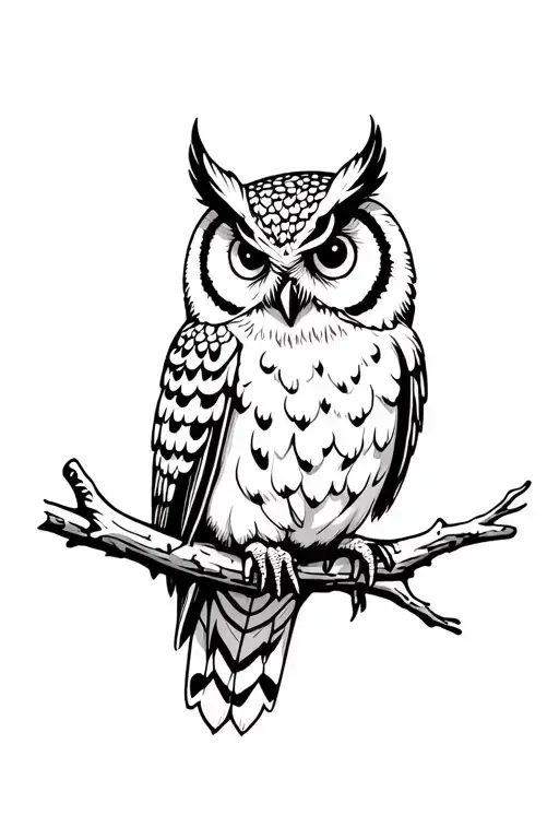 Owl Perched On A Branch