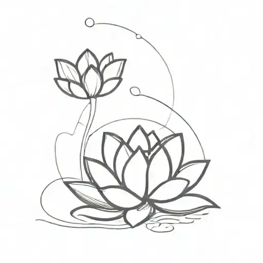 Lotus Flower And The Rock Eroded By The Water