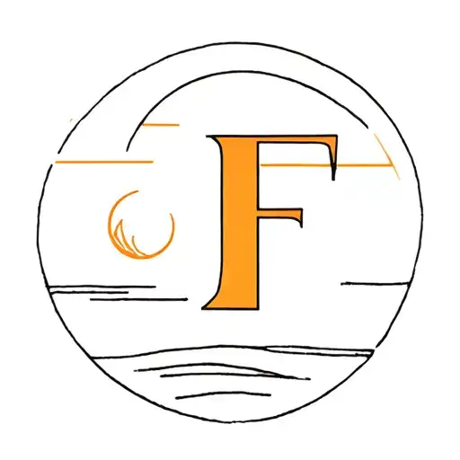 The Letter F And Sun Setting