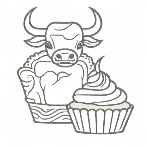 Cupcake And Bull Head