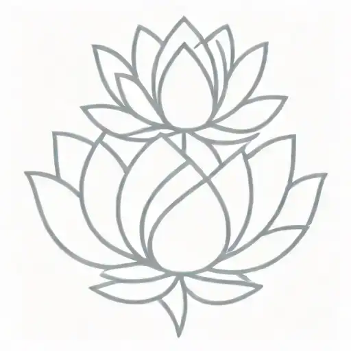 Unalome Symbol With Lotus