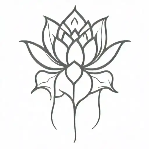 Unalome Symbol With Lotus