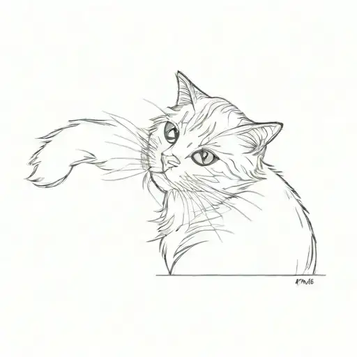 A Black And White Cat