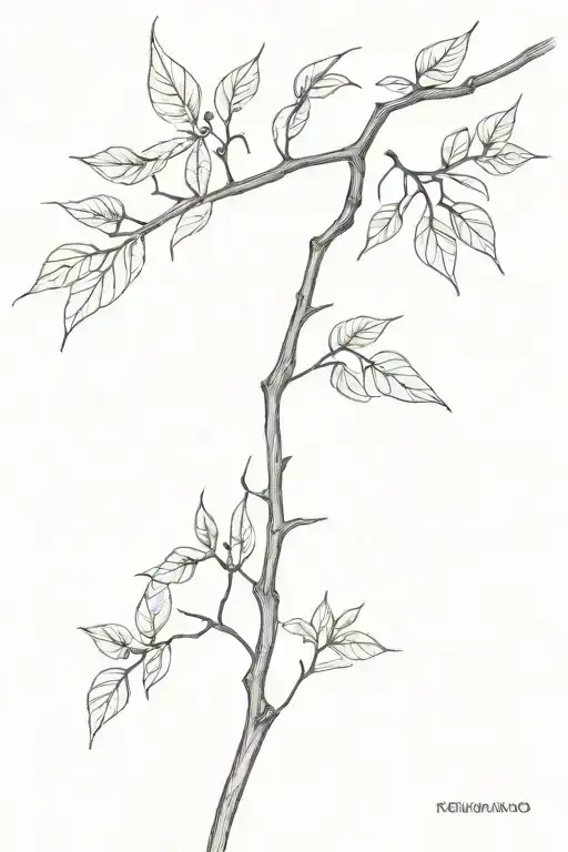 Long Apple Tree Branch