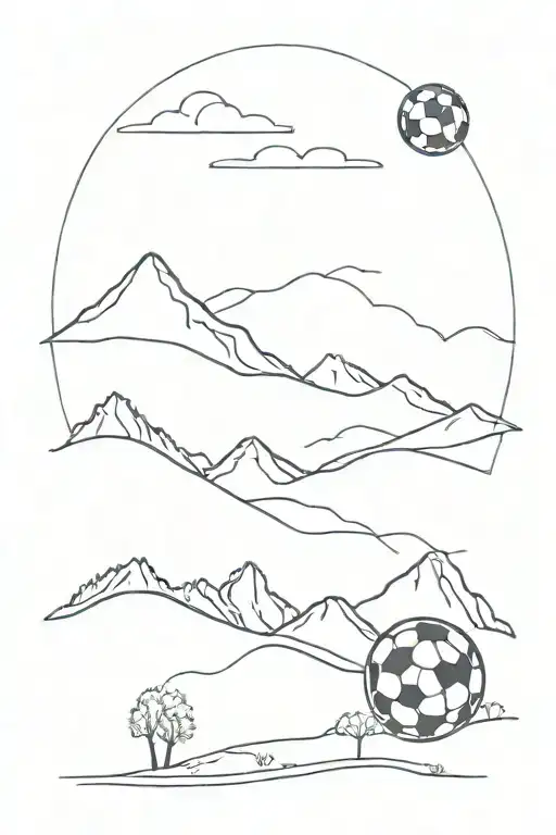 Sky Then Flows Into Mountains Then Flows Into A Soccer Stadium