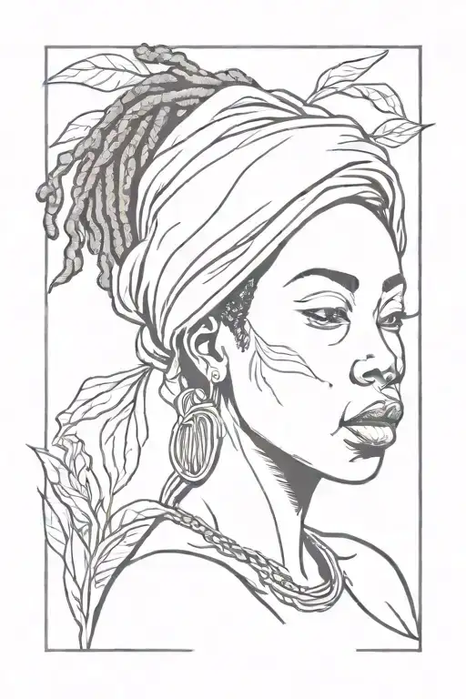 African Woman With Locs Harvesting Crops