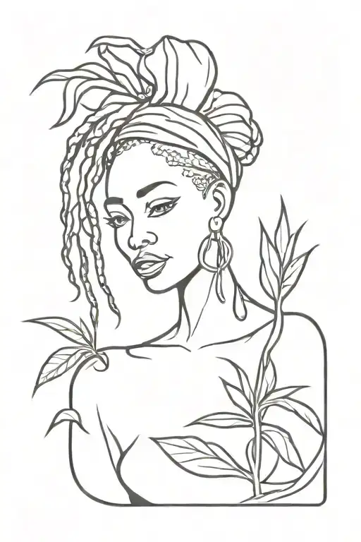 African Woman With Locs Harvesting Crops