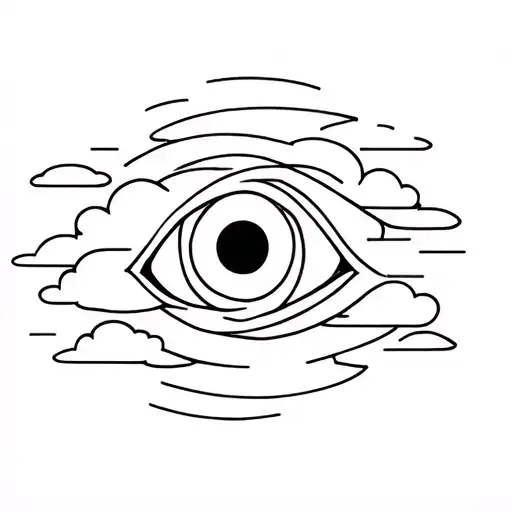 Evil Eye Surrounded By Cloud Background
