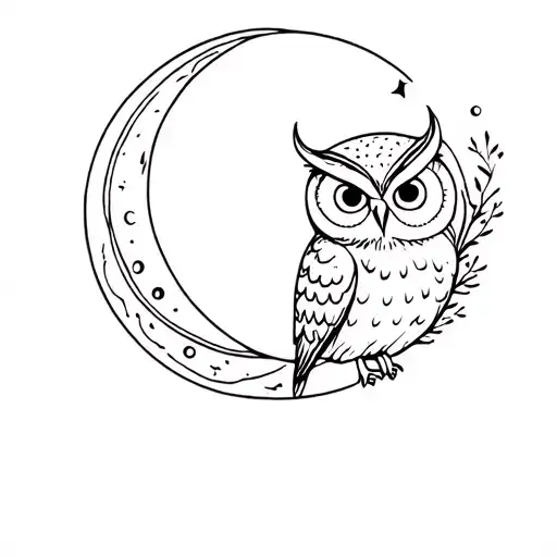 Owl With Moon Phase