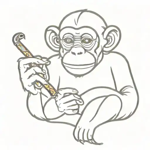 Monkey Smoking Cigarette