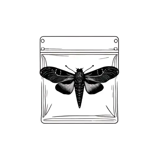 Moth In A Small Square Plastic Bag