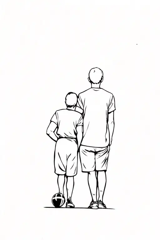 Father And Son Watching Football