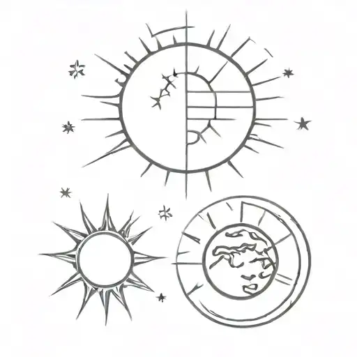 Sun And Full Moon Of