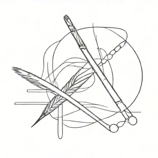 Abstract Representation Of A Paintbrush And Palette