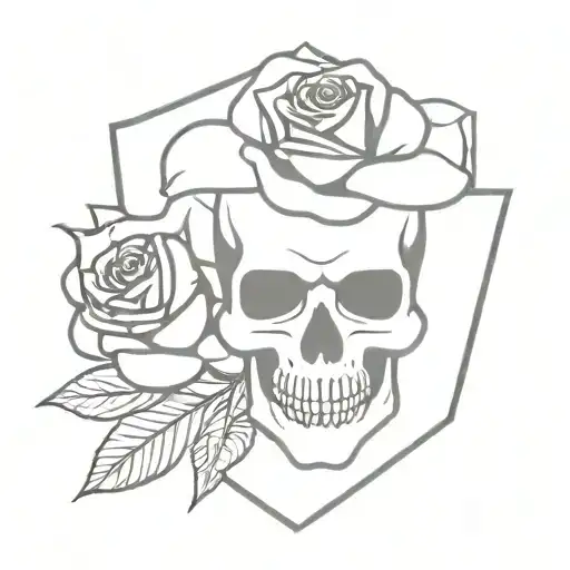Skull And Rose And Shield