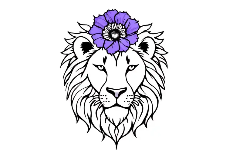 Violet Flower With A Lion