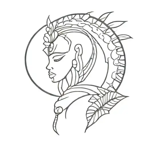 African Spine Tattoo Design Combining Elements