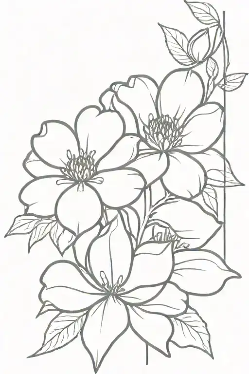 Magnolia Flower Entwined With Sunflower Blooming