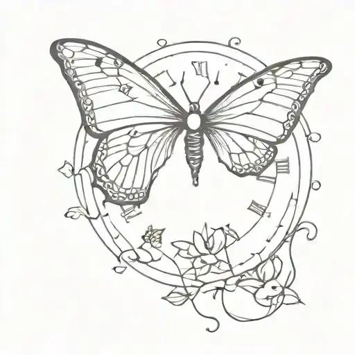 Butterfly Clock Face