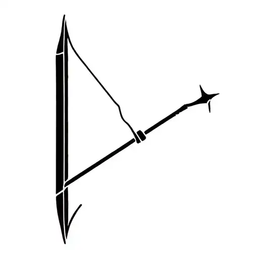 A Bow And Arrow In The Shape Of An Upper Case H