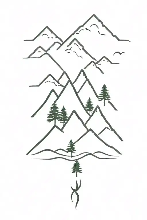 Mountain With 3 Trees