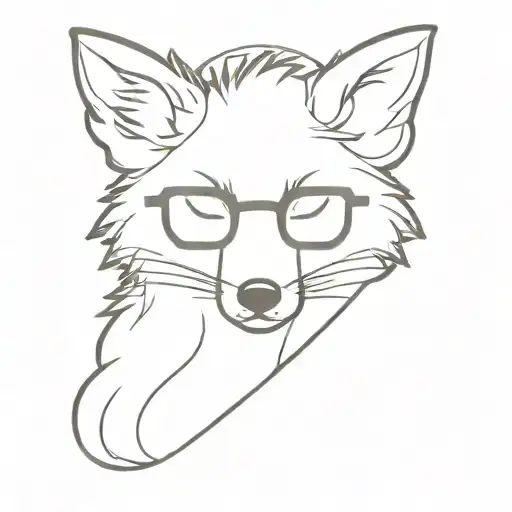 Little Fox With Son Glasses