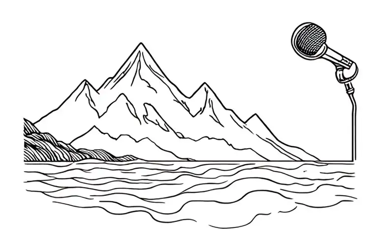 Freedom And Emancipation Ocean And Mountain Guitar And Microphone