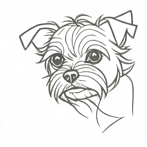 Tiny Yorkie Dog Face With A Button Nose