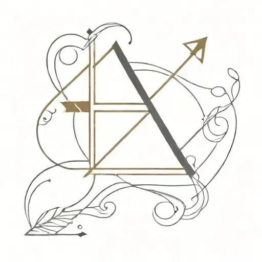 A Minimalist Tattoo Of A Single Arrow With The Initials 'Kgm' In The Middle