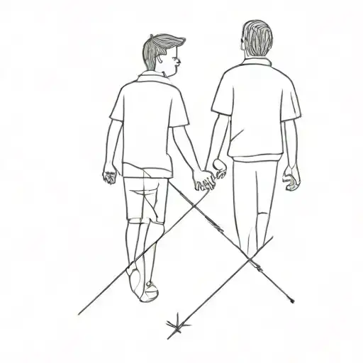 A Dad And Son Going Opposite Directions