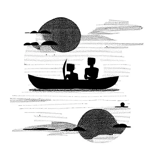 African Canoe On Water Shoulder Sleeve