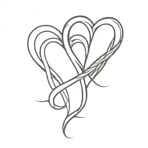 A Minimalist Design Of Two Intertwined Hearts Symbolizing Eternal Love For Your Soulmate