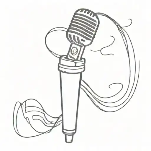 An Abstract Design Of Sound Waves Coming Out Of A Microphone