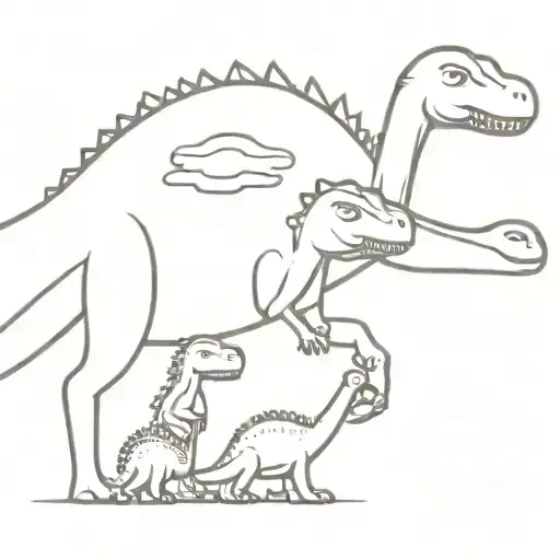 Dinosaur With Babies