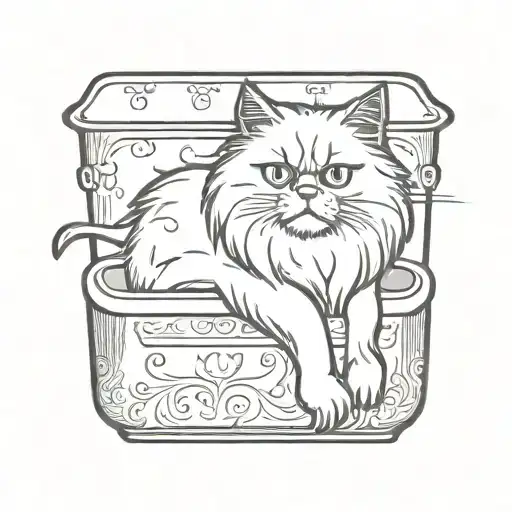 Persian Cat And Bath Tub