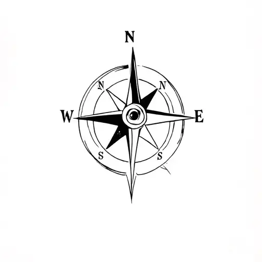Nature Fishing Fish Compass Rose Boat