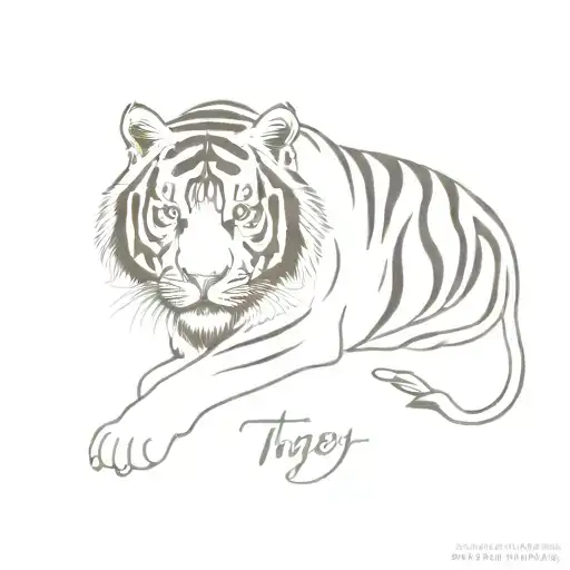 Tiger With Aiman Name Written