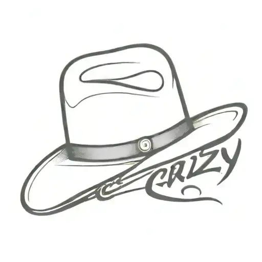 The Word Crazy With A Cowboy Hat On The C In Caligraphy