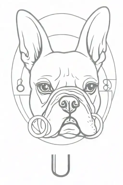 Word Uno But French Bulldog Head As Letter O