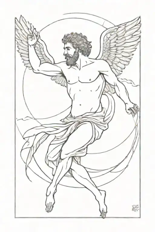 A Tattoo Representing The Fall Of Icarus According To Greek Myt