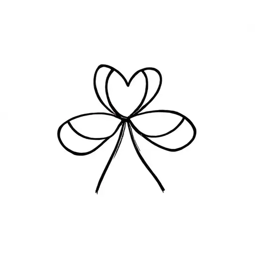 Clover Leaf Made From Ribbon Fine Line