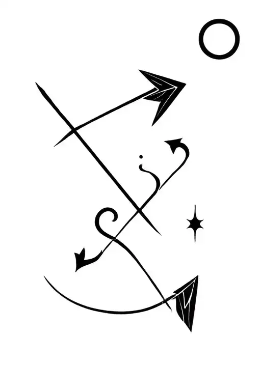 Arrow And Astrological Sign Aquarius And Lion