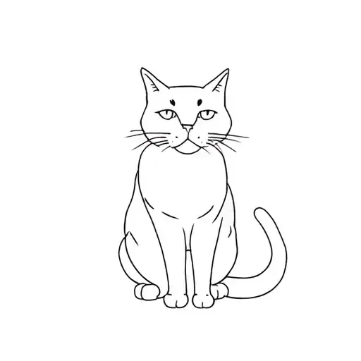 Cat Lineart Sitting