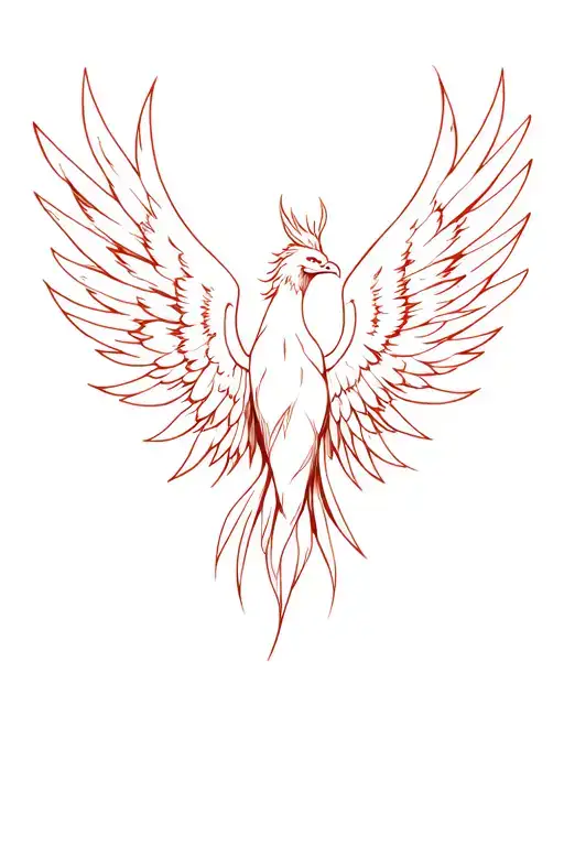 Phoenix Rising Phoenix Wings Spread Bright Feminine