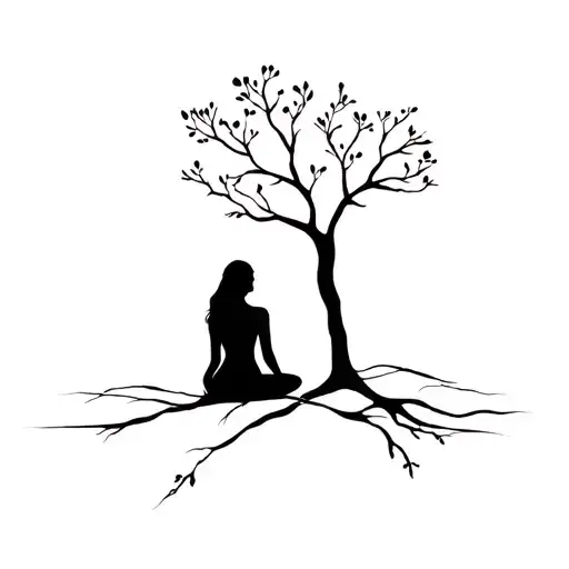 Tree With Sitting Woman