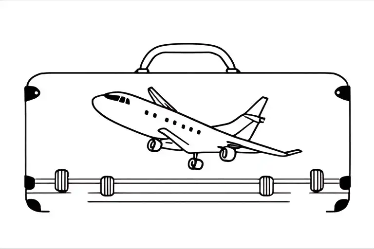 Luggage With Airplane