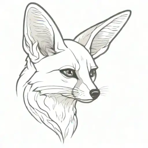 Fennec With A Fire Butterfly On Ist Nose