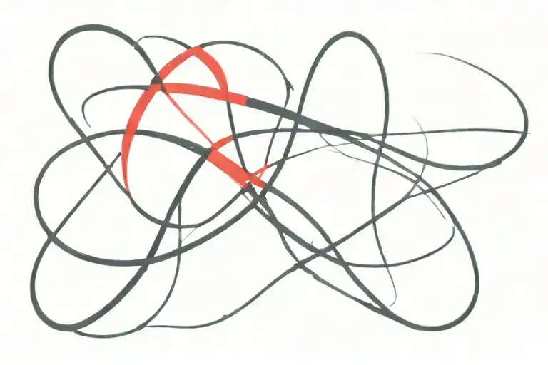A Figure 8 With 4 Black Lines And A Red Line As The Center Figure 8