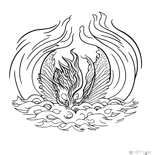 Angel Diving Into A Pool Of Fire